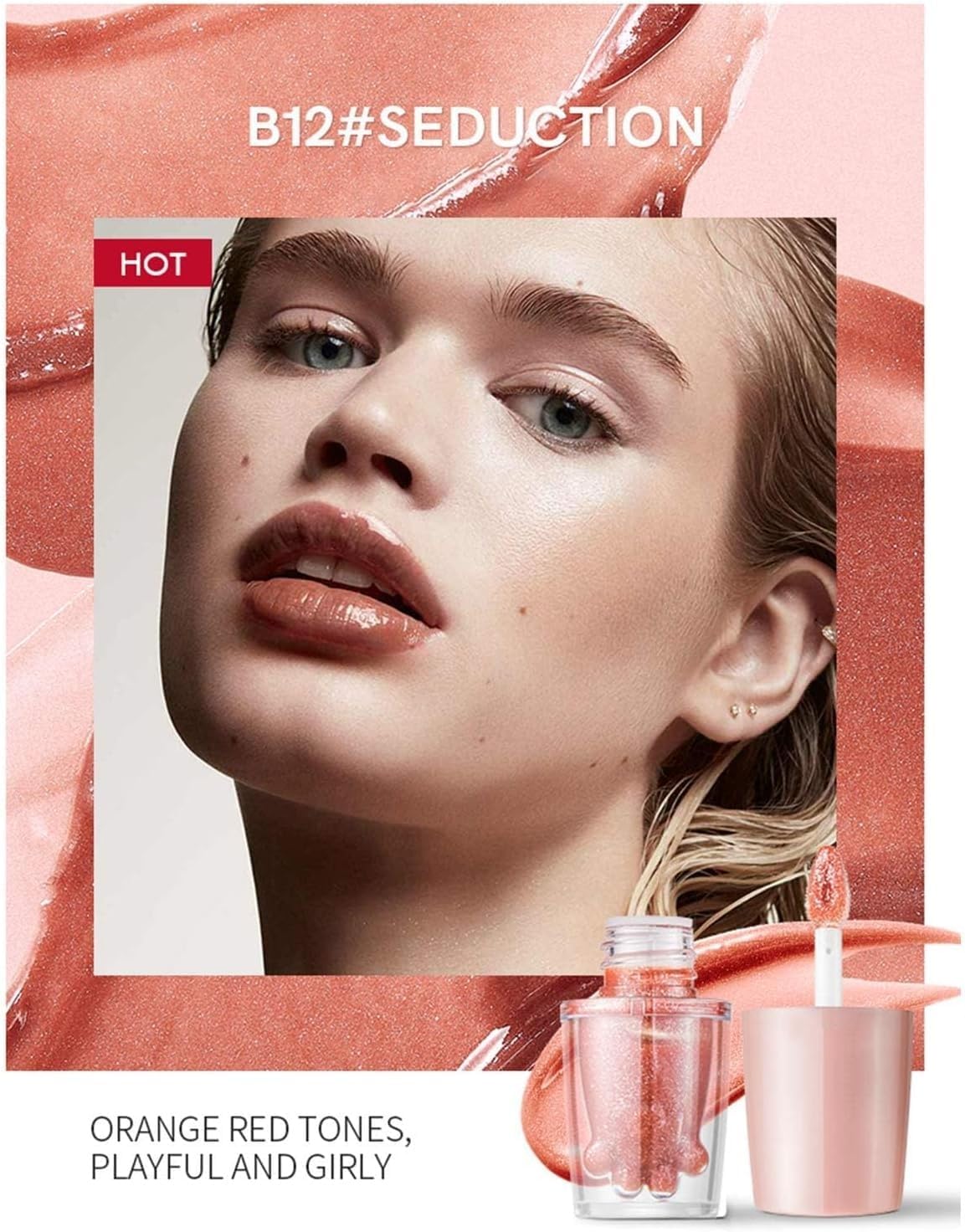 71VBYwm7dnL._AC_SL1472_.jpg مجموعة احمر شفاه سائل مرطب من 5 قطع، مجموعة ملمع شفاه عاكس مقاوم للماء، احمر شفاه سائل عاكس لتفتيح الشفاه وتعزيز الشفاه والعناية بالشفاه، مجموعة مكياج تجميل لطيفة - الصورة 7