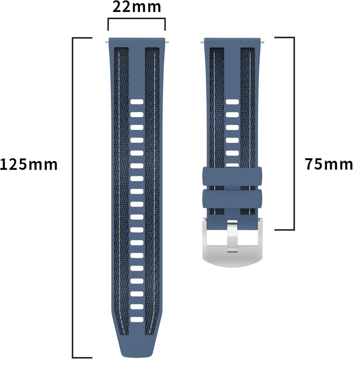 ⁦Watch Band for Hua wei GT 5 46mm/5 Pro /4/3 Pro, 22mm Rubber Strap Soft Durable Bracelet Nylon Silicone Replacement Band for Hua wei 4 /Watch 3 Sam Sung Ga laxy (Green)⁩ - الصورة ⁦5⁩