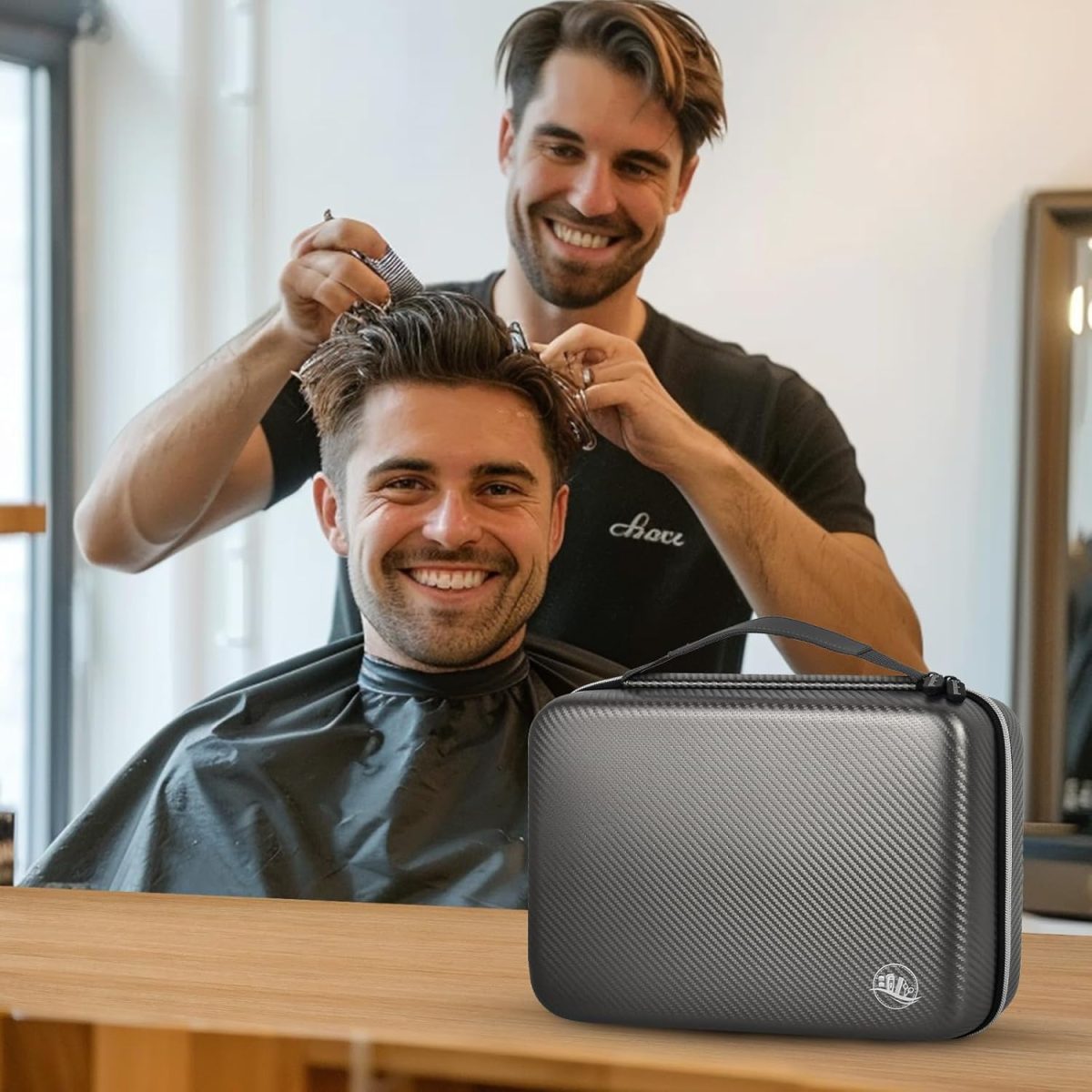 ⁦Boobowl Hard Travel Case for Hair Clippers, Hair Cutting Barber Supplies Organizer Bag, Trimmer Storage Holder for Ufree/for Wahl Men Razor Guard Grooming Kits -Box Only (Dark Grey)⁩ - الصورة ⁦9⁩