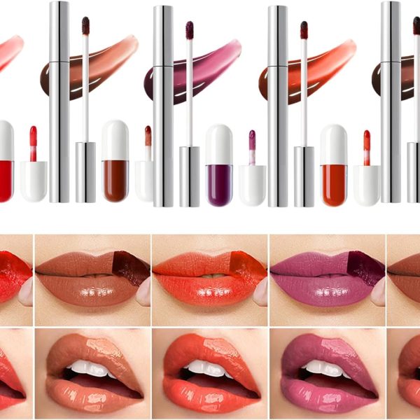 Lip Gloss Set - Waterproof Lip Stain - Long-Lasting Smudge Proof Lipstick, Makeup Set for Women Girls Everyday Wear Travel Commuting Dating Wedding