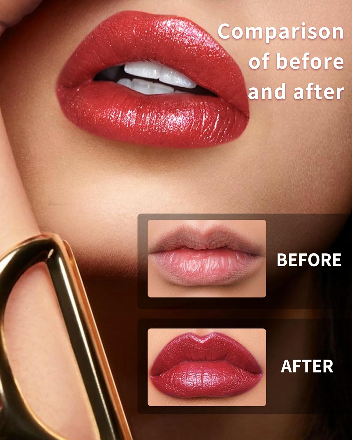 71W6RyU8fL._AC_SL1500_.jpg احمر شفاه لامع للنساء، احمر شفاه بينك دايموند لامع مقاوم للماء ويدوم طويلا، كوب مرطب شفاه ملون معدني غير لاصق، لون شفاه كريمي ناعم، ملمع شفاه لامع للحفلات المسرحية - 02 - الصورة 5