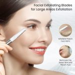 ⁦Dermaplaning Tool for Face Exfoliation, with 20 Replaceable Blades, Facial Shaver/Eyebrow Razor, Peach Fuzz Removal Eyebrow Shaper for Women, Easy to Use Dermaplaner Help Exfoliate and Smooth Skin⁩ - الصورة ⁦3⁩