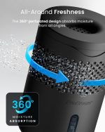 ⁦برو بريز مزيل الرطوبة من اوسمو - ممتص رطوبة صامت وقابل لاعادة الملء للرطوبة والتكثيف في المنزل وغرفة النوم وخزانة الملابس والسيارة - مزيل قوالب الحمام مع قرص قابل لاعادة الملء 700 غرام - اسود⁩ - الصورة ⁦6⁩