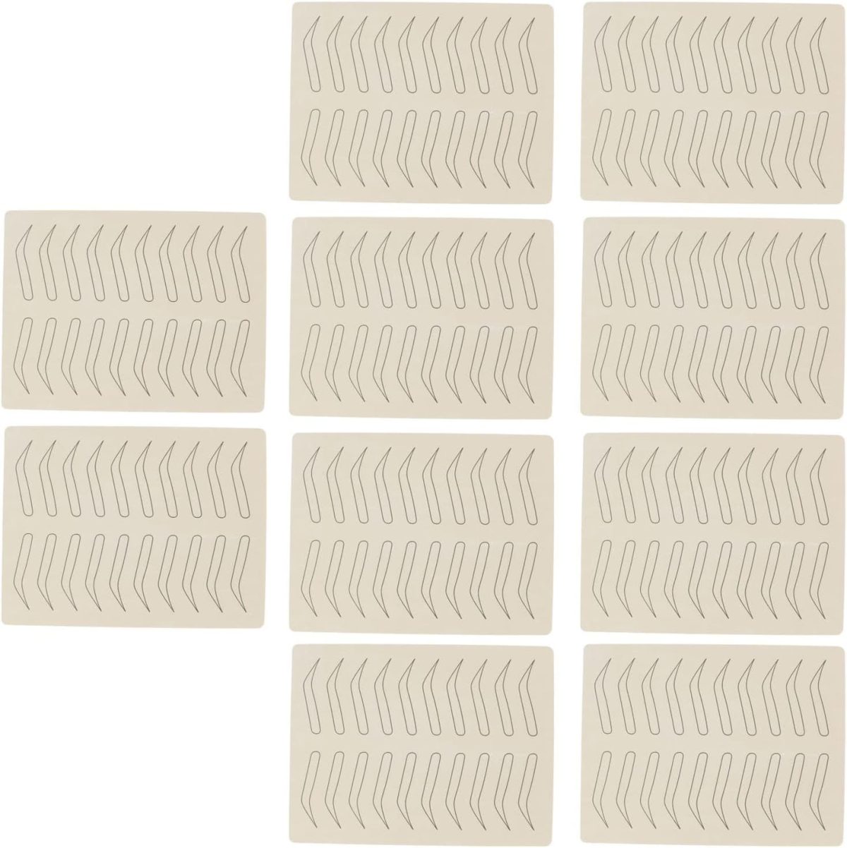 Kufoo 1mm Single Side Pattern Black Inkless Microblading Supplies, 10 PCS Microblading Practice Skin Silicon for Eyebrow Microblading Supplies Machine Parts 1mm Single