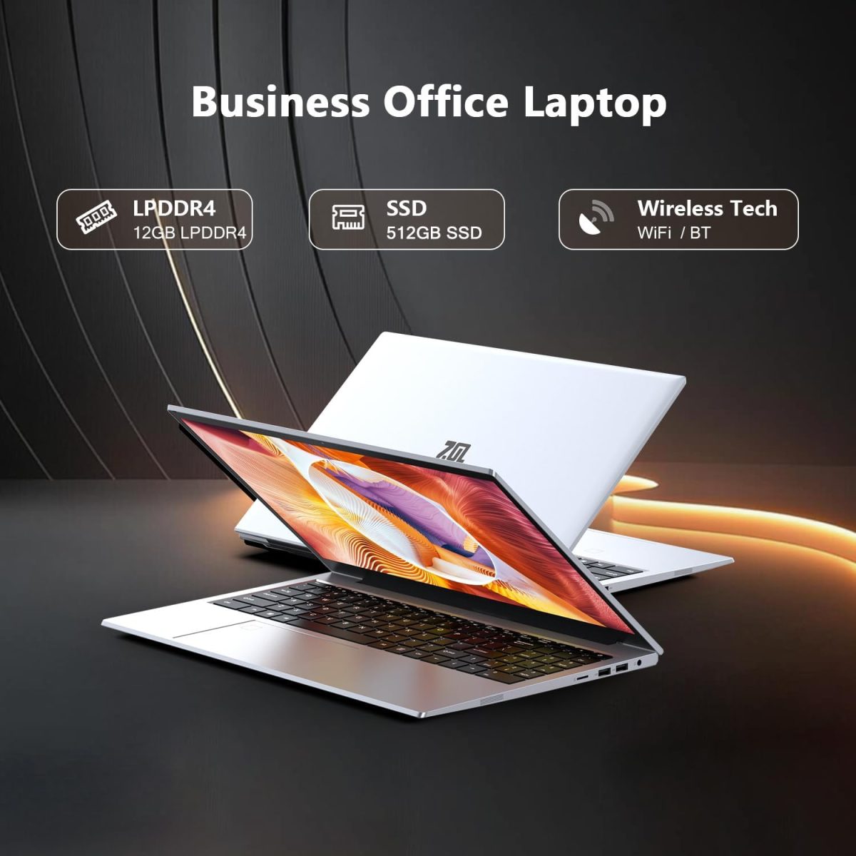 ⁦15.6" Laptop Gaming with Backlit Keyboard - Aluminum Portable Laptop Computer, Core i3 (2C/4T, Up to 3.2GHz), 12GB DDR4 RAM + 512GB NVMe SSD, FHD IPS 180° Viewing Angle, WiFi & Bluetooth-Space Grey⁩ - الصورة ⁦4⁩