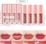 Azonee 8 Pcs Shimmer Lip Gloss Crystal Jelly Liquid Lipstick Set Moisturizing Hydrating Long Lasting Lip Gel With Pink Box (A&B) - الصورة 2