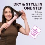 ⁦Blow Dryer Brush Set, Wavytalk Air Sculpt 5-in-1 Hot Air Brush Set, Multi Hair Styler for Salon Blowouts, Smooth Curls, Volumizing and Straightening, Sleek and Less Frizz, Pink⁩ - الصورة ⁦2⁩