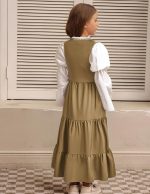 ⁦Scarlet Darkness Girls Renaissance Dress Medieval Peasant Long Sleeve Dresses⁩ - الصورة ⁦4⁩