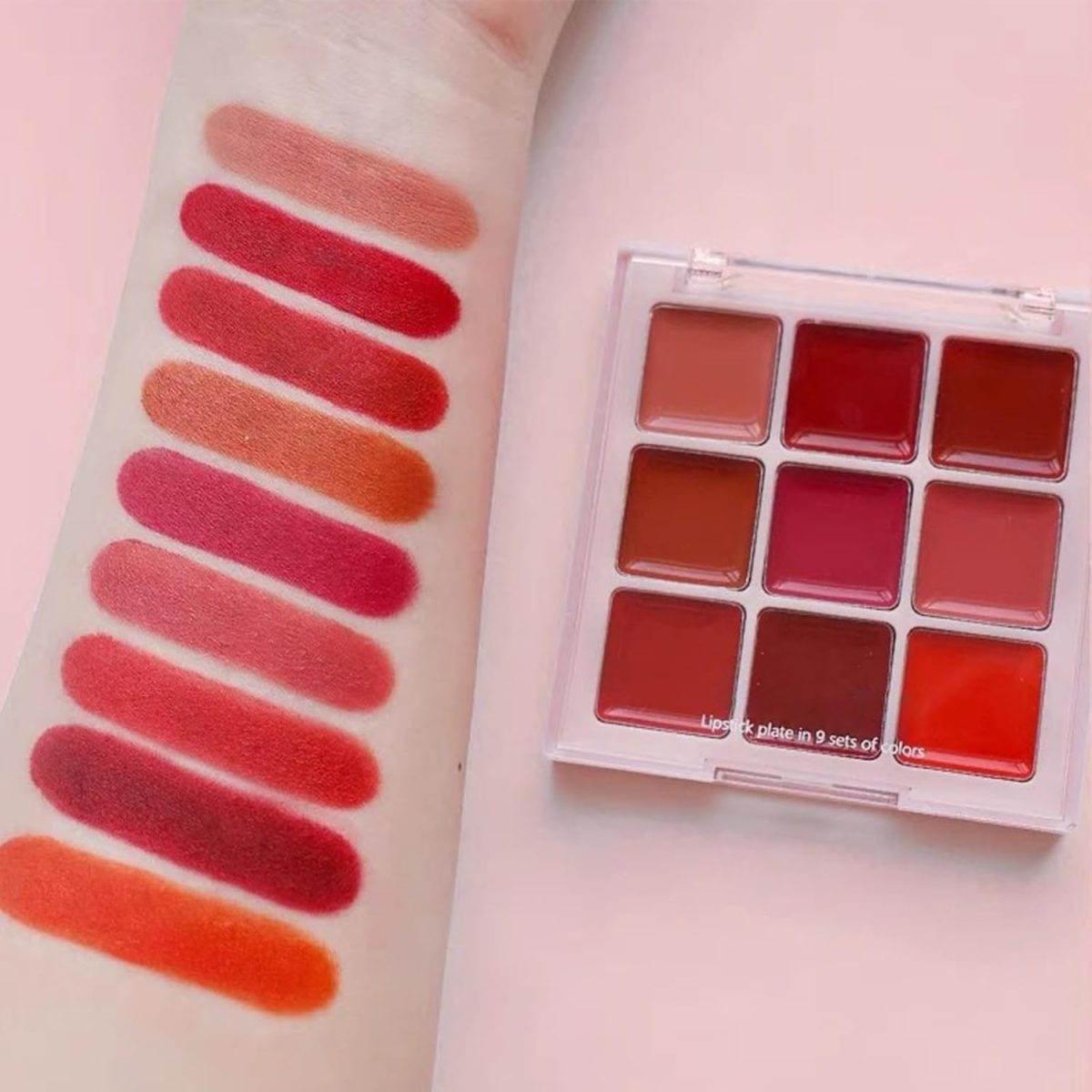 ⁦Lipstick Palette,9 Colors Lip Gloss Sets - Waterproof Long-Lasting Plumper Matte Moisturizing for Professional Everyday Wear Party Makeup Teen Girls⁩ - الصورة ⁦5⁩