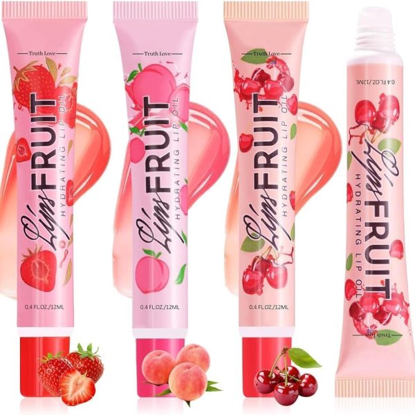 Hydrating Lip Gloss Set, 3-Shade Long-Lasting Waterproof Fruit-Infused Lip Oil, Full-Coverage Jelly Lipstick, Tinted Moisturizer Balm, Up to 24-Hour Wear for Enhanced Lip Care