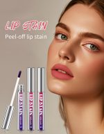 ⁦Set of 3 Colour Lip Stain Peel Off Set, Long Lasting Lip Tattoo & Waterproof Lip Tint Matte Finish, Non-stick Cup Removable Lip Liner 3 Pieces, Makeup Lip Gloss and Colour Lip Stain⁩ - الصورة ⁦2⁩