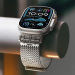 ⁦KASTWAVE Magnetic Milanese Loop Ban, Compatible with Apple Watch Band Ultra 2/Ultra 49mm 46mm 45mm 44mm Men Women, Adjustable Strap, for iWatch SE Series 10/9/8/7/6/5/4⁩ - الصورة ⁦3⁩