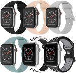 6 Pack Sport Bands Compatible for Apple Watch Bands 49mm 45mm 42mm 41mm 40mm 38mm
