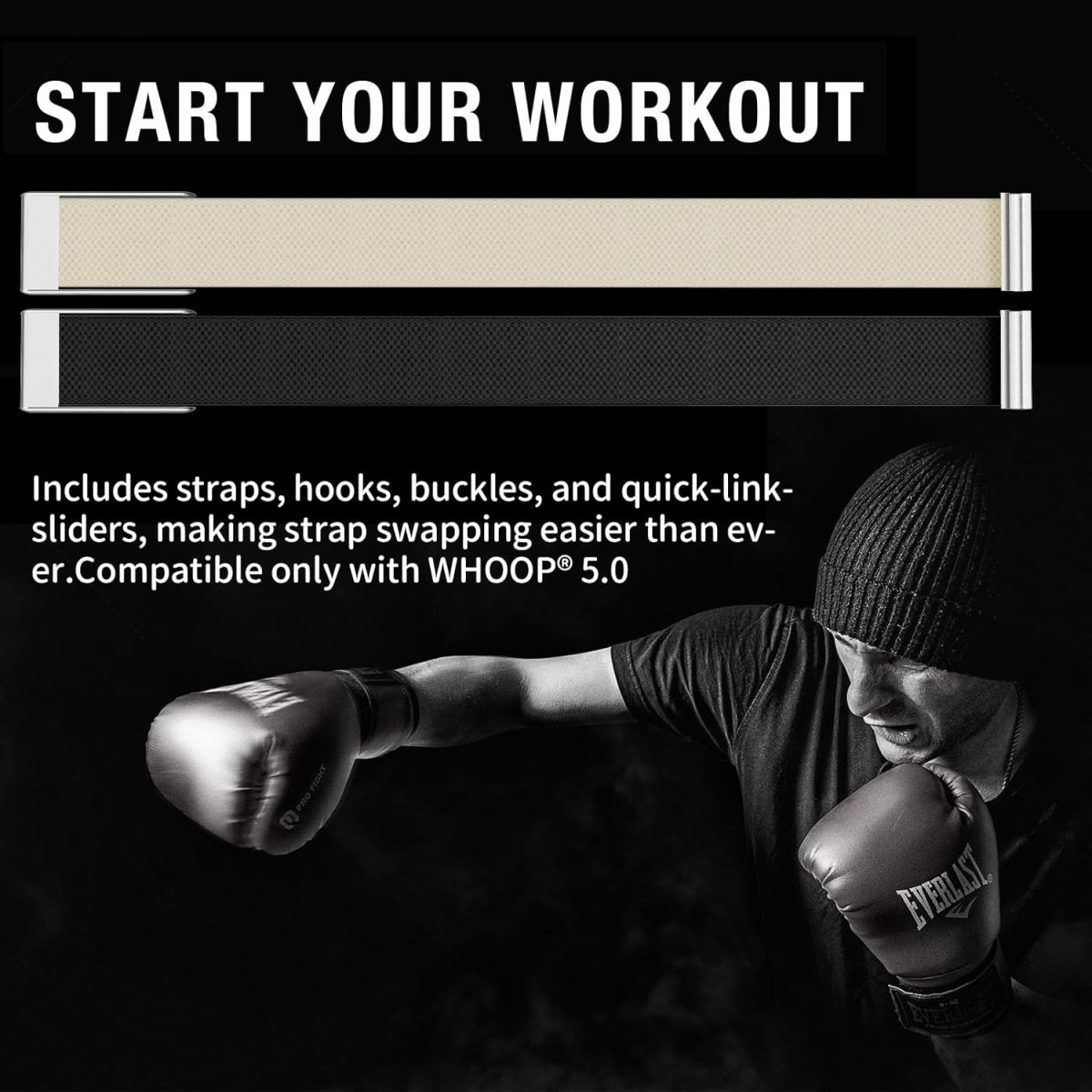 ⁦Fitcent Adjustable SuperKnit Bicep band Compatible with WHOOP 5.0 WHOOP One+Peak/MG LIFE, Soft Nylon Bicep Bands with Stainless Steel U Shape for WHOOP LIFE ECG Whoop 5.0 bands⁩ - الصورة ⁦4⁩