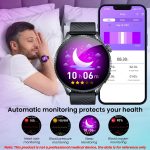 ⁦Men's Smartwatch with ECG + HRV Fitness Watch: 1.56 Inch AMOLED with Bluetooth Phone Function Smart Watch 24H Heart Rate Blood Pressure Fitness Tracker Pedometer IP67 Waterproof Watch Compatible⁩ - الصورة ⁦3⁩