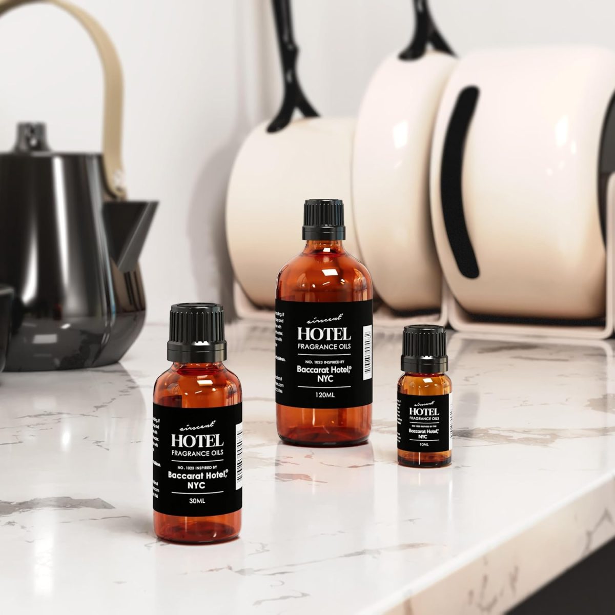 ⁦AirScent Hotel Diffuser Oil No. 1023 Inspired by The Baccarat Hotel Scent - Love Affair Fragrance Oil for Ultrasonic and Waterless Diffusers and Crafting - 10 mL, 0.34 fl oz Glass Bottle with Dropper⁩ - الصورة ⁦5⁩