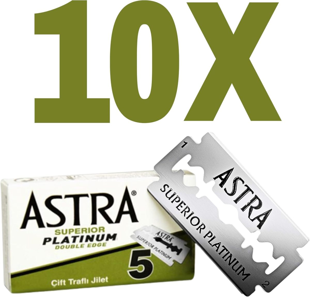 ⁦10 Astra Superior Platinum Double Edge Razor Blades For Professional Barbers And Traditional Shaving Enthusiasts⁩ - الصورة ⁦3⁩