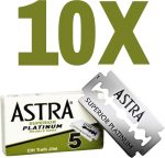 ⁦10 Astra Superior Platinum Double Edge Razor Blades For Professional Barbers And Traditional Shaving Enthusiasts⁩ - الصورة ⁦3⁩