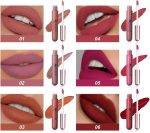 مجموعة احمر شفاه سائل مات نود من 6 قطع، ظلال تدوم طويلا ومصبوغة، مجموعة هدايا ملمع شفاه للبنات والنساء - الصورة 4