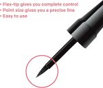 محدد العيون السائل من ألماي، مقاوم للماء ويدوم طويلاً، لا يسبب الحساسية، خالٍ من القسوة على الحيوانات، خالٍ من العطور، تم اختباره من قبل أطباء العيون، 221 أسود، 0.08 أونصة، وامض - الصورة 3