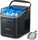 HiCOZY Clear View Ice Maker Countertop, Self-Cleaning Ice Machine with Ambient Lights, Ice in 6Mins, 26 lbs/Day, 2 Sizes of Bullet Ice for Apartment/Kitchen/Office/Home Bar