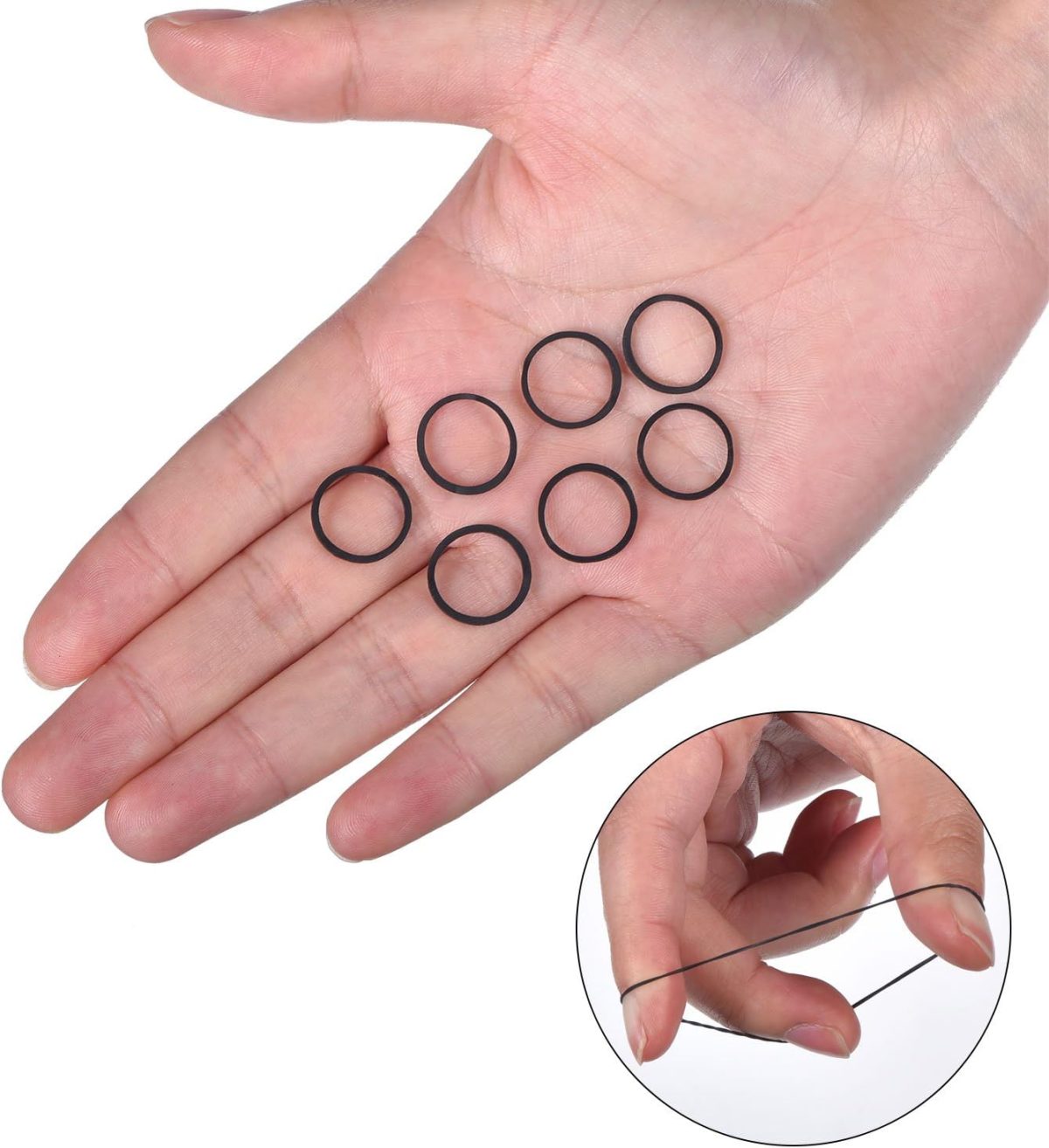 ⁦1000 Mini Rubber Bands Soft Elastic Bands for Kid Hair Braids Hair⁩ - الصورة ⁦3⁩