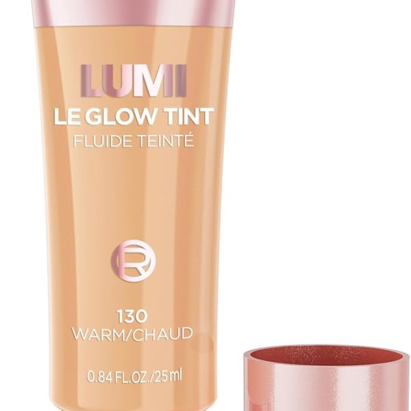 L'Oreal Paris Lumi Le Glow Skin Tint, Lightweight Water-Based Tinted Serum with Foundation-Like Coverage, Glow Illuminator, Warm 130, 0.85 Fl Oz