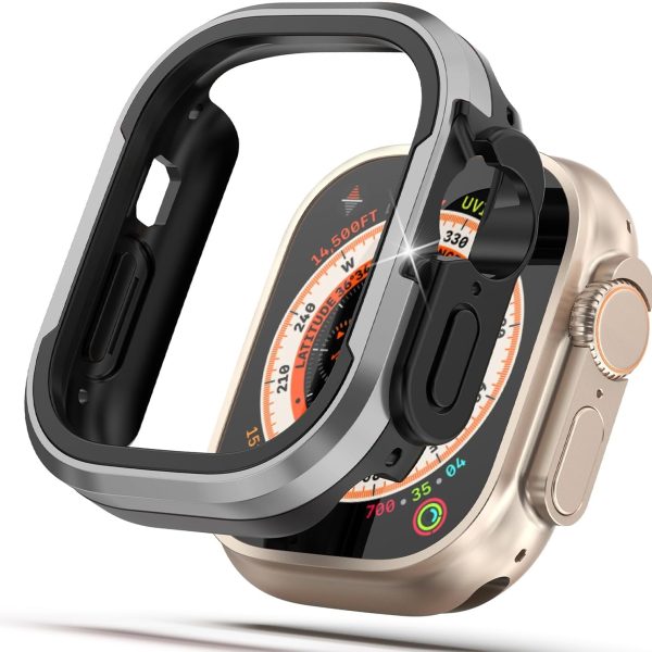 KASTWAVE Matte Metal Case Compatible with Apple Watch Ultra 49mm, Dual-Layer Design, Max Anti-Scratch & Military-Grade Protective Bumper, Watch Case for iWatch 49mm