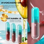 ⁦ملمع شفاه وملمع شفاه مرطب، مرطب يدوم طويلا، محدد شفاه عالي الصبغة، بلش، غير لزج، مكياج شفاه مقاوم للانتقال للنساء⁩ - الصورة ⁦2⁩