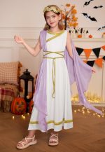 ⁦BesserBay Girls Greek Halloween Toga Elegant Goddes Dress 4-12 Years⁩ - الصورة ⁦5⁩