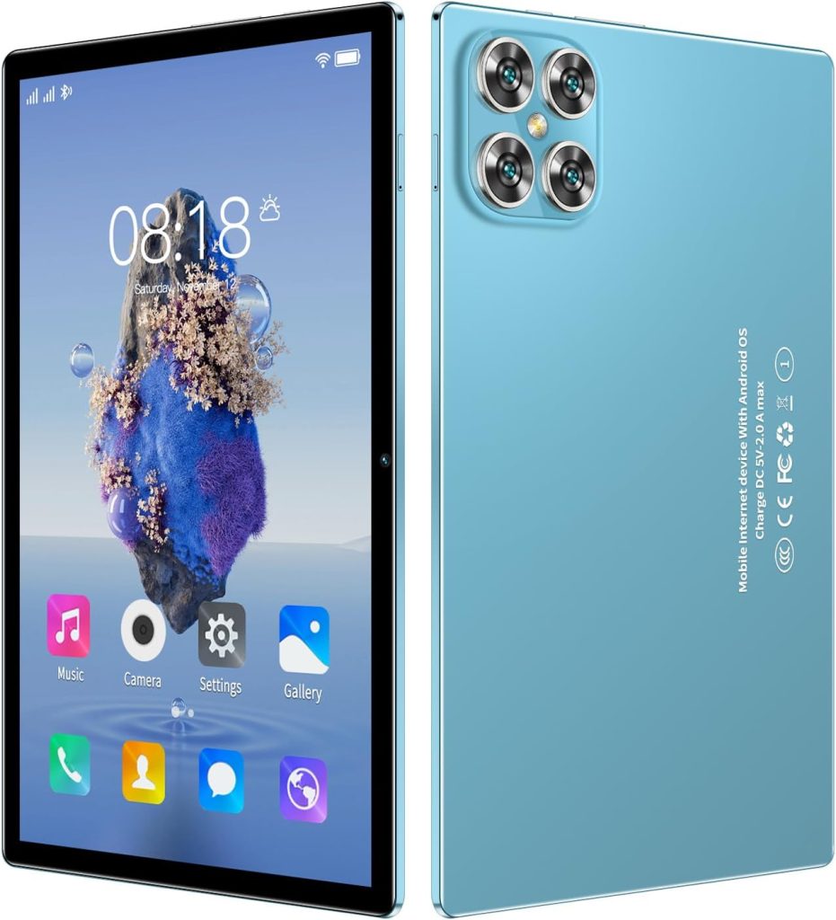تابلت اندرويد 10.1 انش من اس واي سي جي كيو بذاكرة RAM 6GB وسعة تخزين 128GB وشاشة لمس HD IPS 1280×800 ومكالمات هاتفية مع شريحتين اتصال وشبكة 5G وبلوتوث وكاميرا مزدوجة وواي فاي ازرق