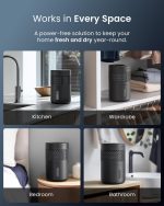 ⁦برو بريز مزيل الرطوبة من اوسمو - ممتص رطوبة صامت وقابل لاعادة الملء للرطوبة والتكثيف في المنزل وغرفة النوم وخزانة الملابس والسيارة - مزيل قوالب الحمام مع قرص قابل لاعادة الملء 700 غرام - اسود⁩ - الصورة ⁦9⁩