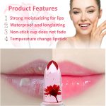 ⁦2 Pcs Crystal Flower Jelly Lipstick, Magic Color Changing, PH Clear Temperature Lip Gloss and Balm, Long Lasting Nourishing Moisturizing Lip Stick⁩ - الصورة ⁦5⁩