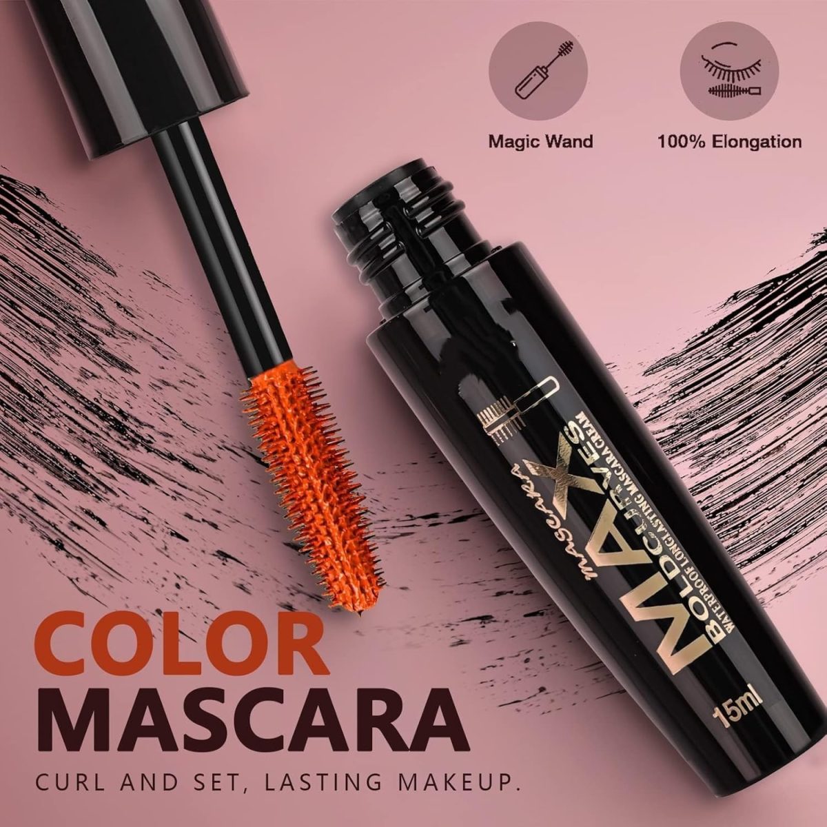 ⁦Colored Mascara Set, 6 Colors Colored Mascara Set, Washable Makeup Volumizing for Eyelashes Charming Long Lasting Colorful for Eyelashes Eye Makeup⁩ - الصورة ⁦5⁩
