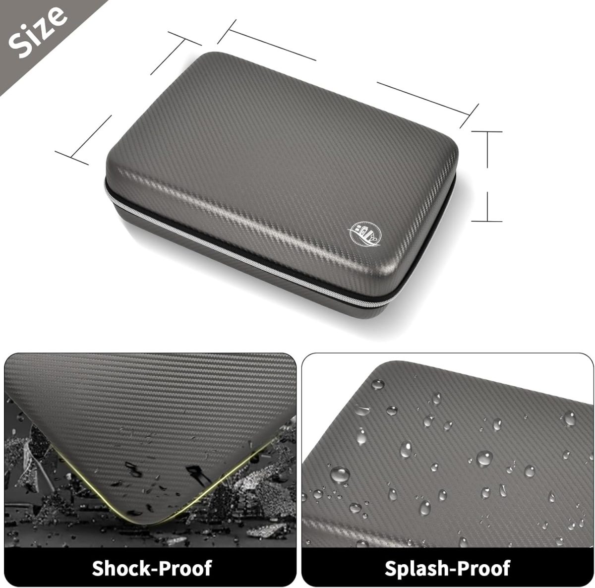 ⁦Boobowl Hard Travel Case for Hair Clippers, Hair Cutting Barber Supplies Organizer Bag, Trimmer Storage Holder for Ufree/for Wahl Men Razor Guard Grooming Kits -Box Only (Dark Grey)⁩ - الصورة ⁦5⁩