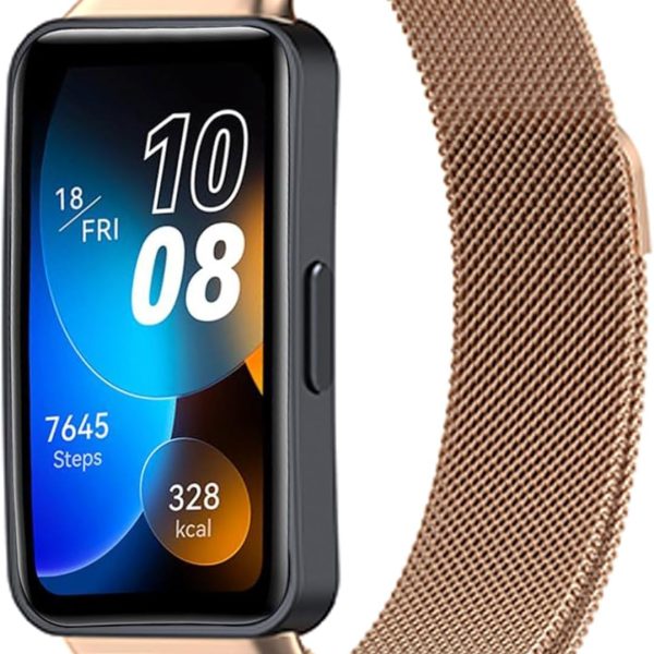 eWINNER Milanese Loop Bands for Huawei Band 10/Huawei Band 9/Huawei Band 8/ Stainless Steel Metal Magnetic Replacement Strap for Huawei Band 10/9/8 Tracker Smartwatch for Women Men