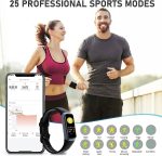 ⁦Fitness Tracker with Heart Rate Monitor, Step Counter, Sleep Monitor Calorie Tracking, Activity Tracker with 1.1" AMOLED Touch Color Screen, Waterproof Step Tracker for Android iPhon Women Men, Black⁩ - الصورة ⁦4⁩