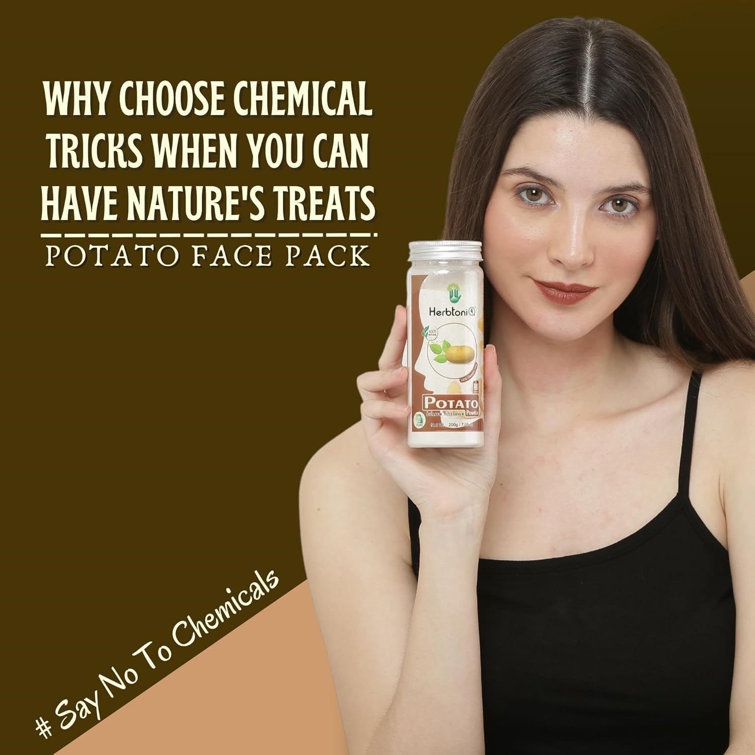 71fo9CZsxNL._AC_SL1500_.jpg Herbtoniq Potato Face Pack Powder for Skin Whitening, Acne Reduction, Tan Removal, Depigmentation, Reduce Spot and Dark Circle | Face Pack for Glowing Skin | Pure and Natural | Unisex | 200 Grams - الصورة 7