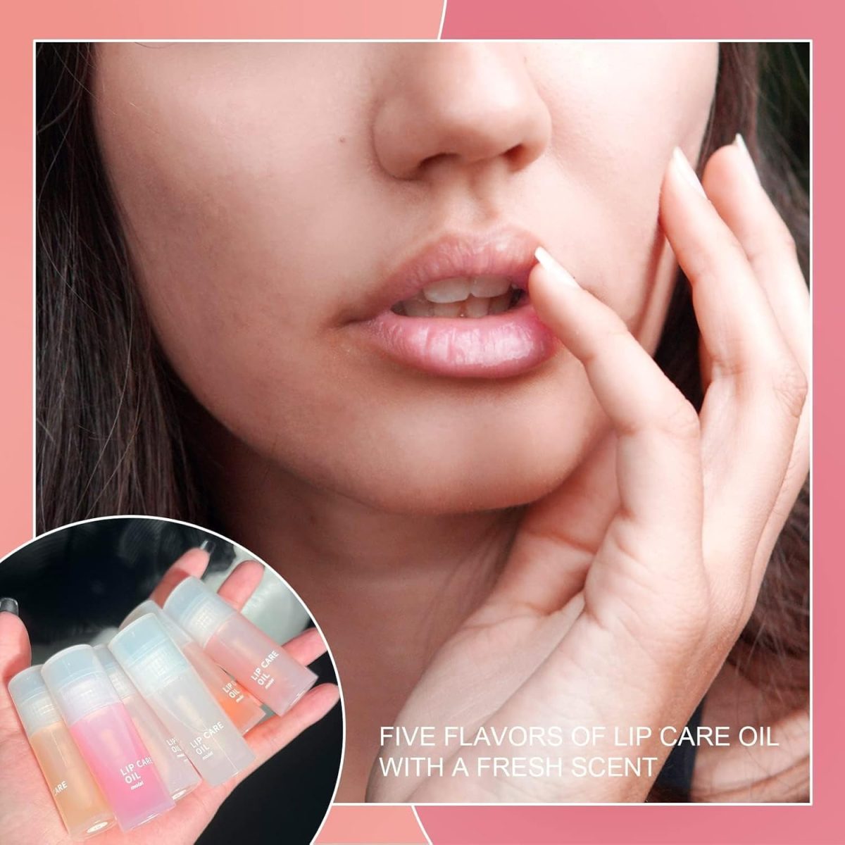 ⁦2Pcs Hydrating Lip Glow Oil, Moisturizing Lip Oil, Gloss Transparent Toot Lip Oil, Non sticky Plumping Lip Oil Tinted Clear Lip Gloss Nourishing Repairing Reducing Lip Lines⁩ - الصورة ⁦6⁩