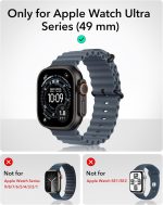⁦ESR for Apple Watch Ultra 3/2/1 Case with Screen Protector 49mm (2025/2024/2023/2022), Military Grade Protection, Aluminum Alloy Case with 2 Pack Armorite Glass Protector Set, Stay Original, Black⁩ - الصورة ⁦2⁩