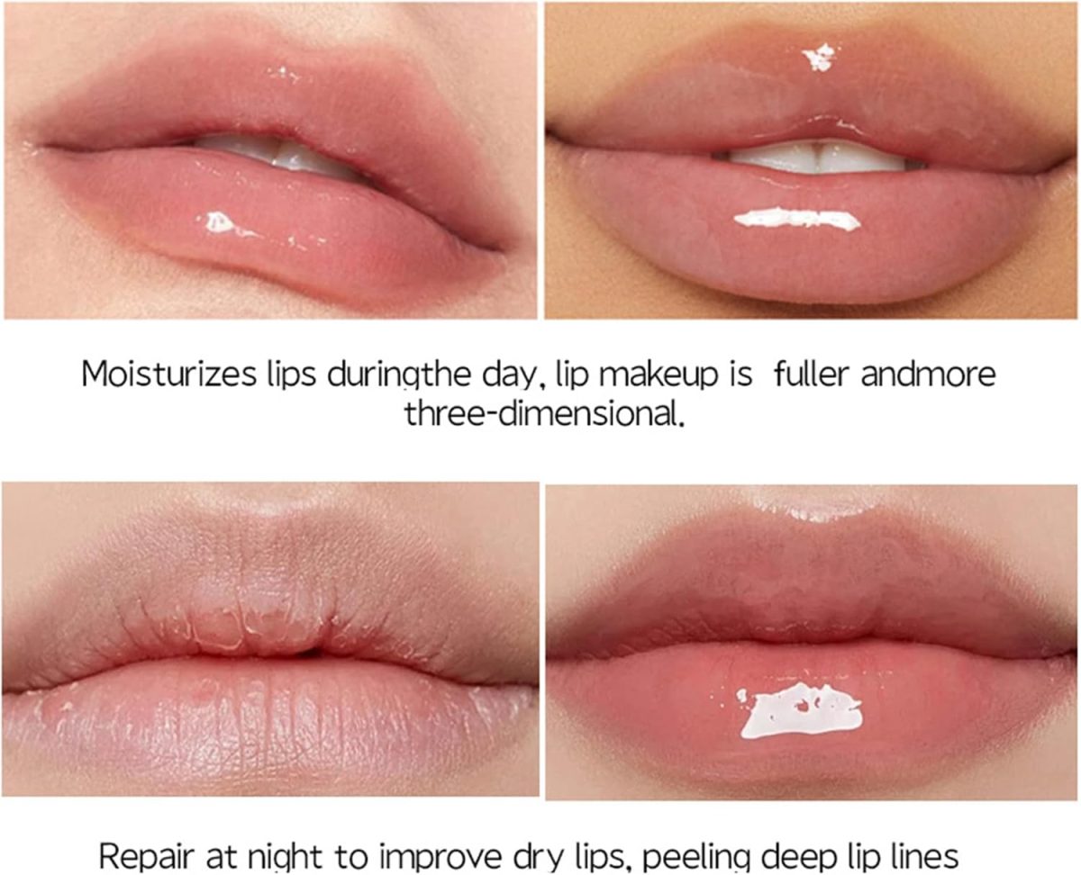 ⁦Fruity Glow Lip Oil Honey Melon Flavor Hydrating Clear Non-Sticky Lip Gloss for Dry Makeup Base Lipstick Make Up Lipgloss Gloss (Apple Flavor Lip Oil)⁩ - الصورة ⁦8⁩