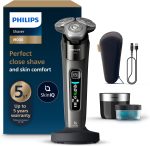Philips Razor i9000, Electric Wet and Dry Shaver for Men with Integrated Trimmer, Dark Grey, Cleaning Station, Charging Station and Travel Case (Model X9002/30)