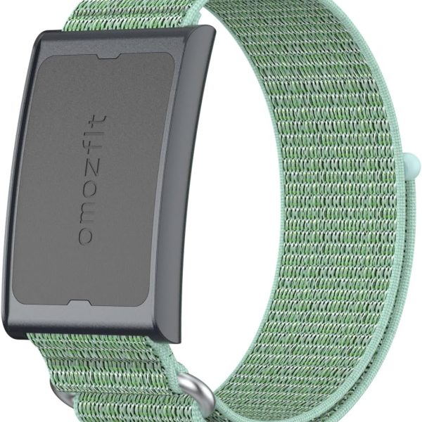 QINOUK Strap Compatible Amazfit Helio Strap, Breathable Sturdy Nylon Sport, Braided Elastic Replacement Band-Black