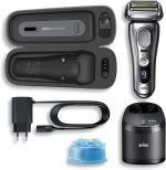 ⁦Braun Series 9 Shaver 9477Cc 4+1 Pro Head - Pro Electric Shaver With Mobile Charging Powercase, Silver⁩ - الصورة ⁦3⁩