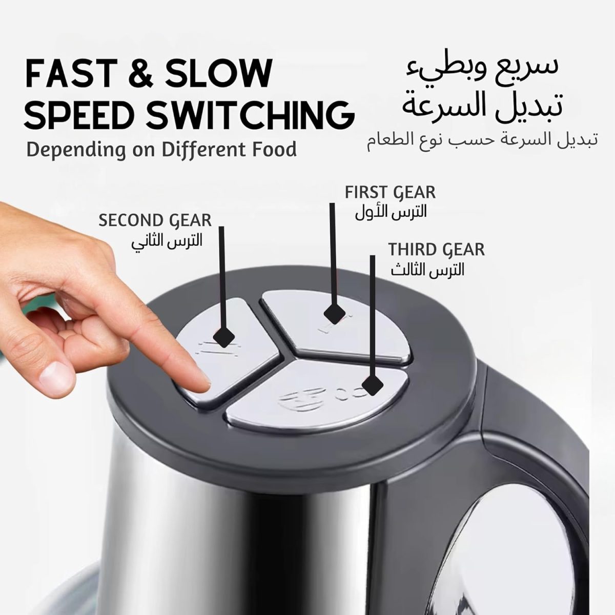 ⁦5 Litre Electric Meat Chopper Grinder 850W 3 variable speed Stainless Steel Bowl Multifunctional 5L Food Processor for Meat Vegetable Onion Ginger Garlic Mincer Blender for Home/Restaurant/Kitchen⁩ - الصورة ⁦7⁩