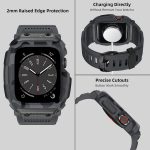 ⁦XMUXI Compatible with Apple Watch Band 45mm 44mm with Case, Rugged Sport Military TPU Strap with Bumper Cover for iWatch Series SE2 SE 9 8 7 6 5 4 for Man⁩ - الصورة ⁦4⁩