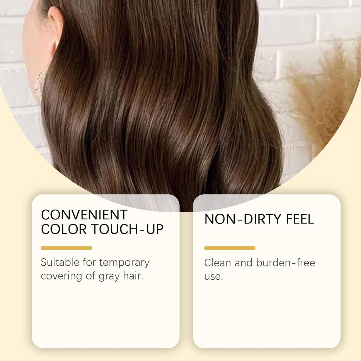 ⁦Safe and Convenient Comb Hair Dye,2-in-1 Hair Dye Comb,Fast-Acting Comb-Over D/ye,Waterproof and Sweat-Proof H/air D/ye C/omb,H/air Color Stick,Portable Ha/ir Colouring Cream(Black, 01#)⁩ - الصورة ⁦3⁩
