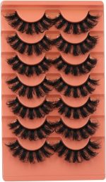⁦Tazweeq 7 Pairs Fluff False Eyelashes, 20mm Faux Mink Lashes, Natural Faux Mink Eyelashes Natural Look Cat Eye Volume Eye Lashes⁩ - الصورة ⁦5⁩