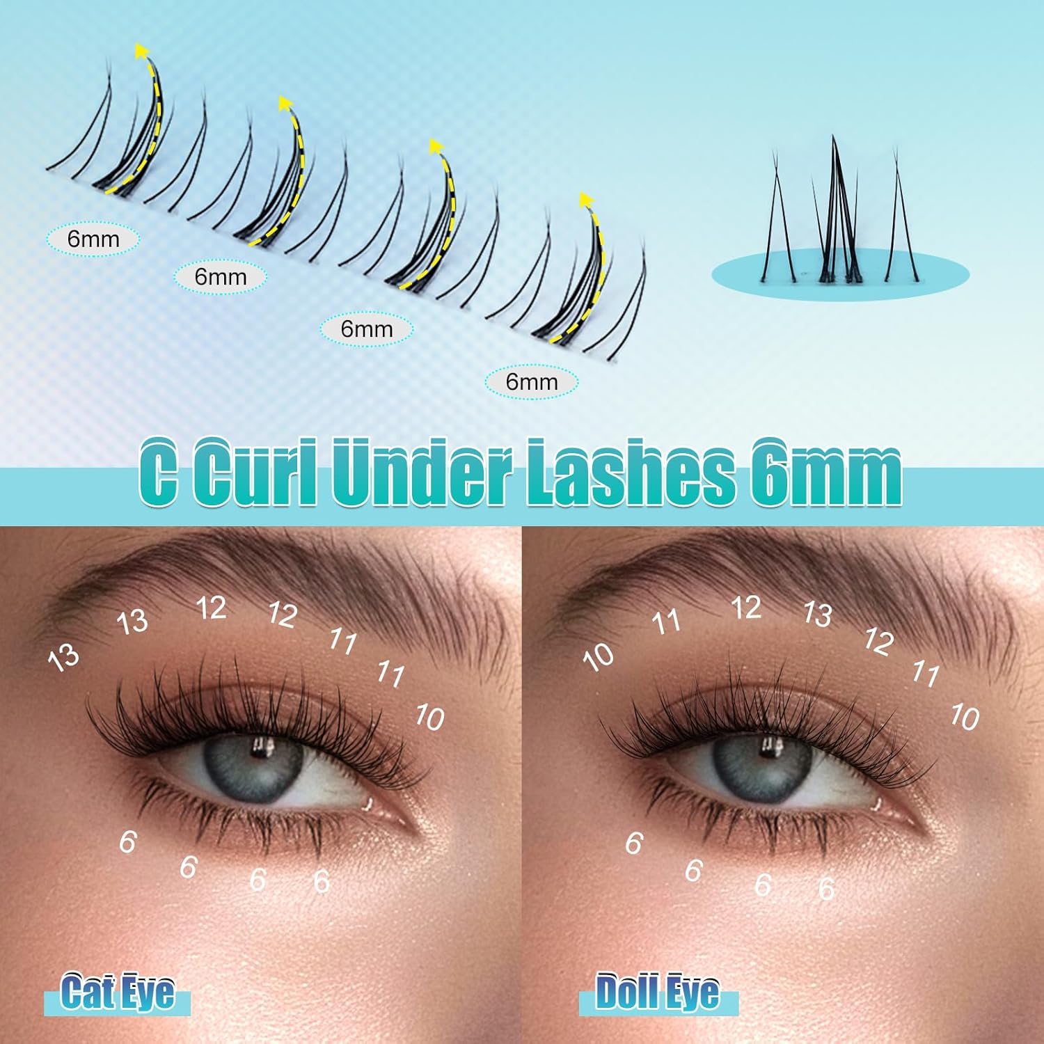 71ktf0MYRjL._AC_SL1500_.jpg اوبيلاش مجموعة رموش تحت الرموش السفلية مكونة من 84 قطعة، مجموعات رموش ناعمة تحت العين، رموش صناعية تحت الرموش، رموش عنقودية فردية يمكنك تركيبها بنفسك في المنزل - الصورة 3