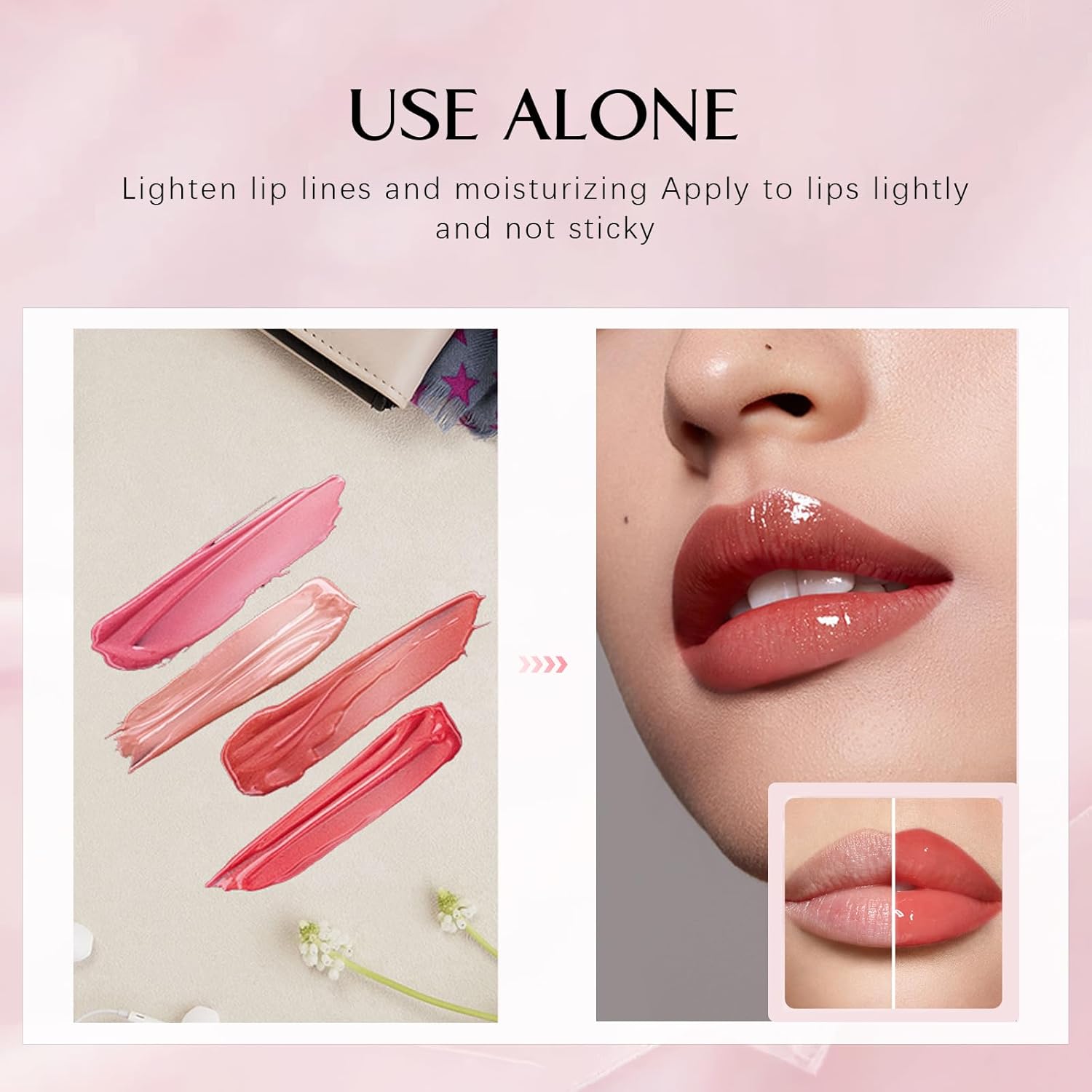 71l3NUOkk7L._AC_SL1500_.jpg ملمع شفاه، مكياج شفاه بملمس ناعم وكريمي، ملون شفاه للنساء والفتيات، احمر شفاه يدوم طويلا، مكياج مرطب وغير لاصق - الصورة 6